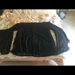 Black lace off the shoulder top